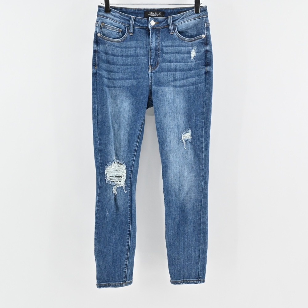 Judy Blue Womens Distressed Relaxed‎ Fit Jeans Size 28 Stretch High Rise JB88242